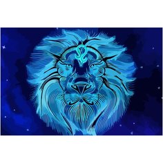 Картина по номерам на холсте знаки зодиака лев космический пейзаж - 1554