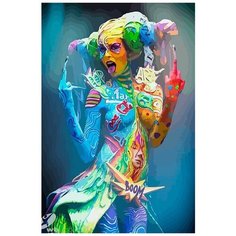 Картина по номерам на холсте эротика (Боди арт, девушка, nude) - 7014 В 60x40