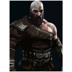 Картина по номерам на холсте Игра God of War Ragnarok Кратос - 6227 В 30x40