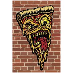 Картина по номерам на холсте граффити безумная пицца - 1630 40X60