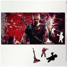 Пазл из дерева с фигурками, 230 деталей, 46х23 см игры Дурная Репутация inFamous - 5281 Puzzle Wood