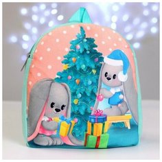 Рюкзак детский Milo toys плюшевый "Зайчики Li и Lu у елки" 26х24 см