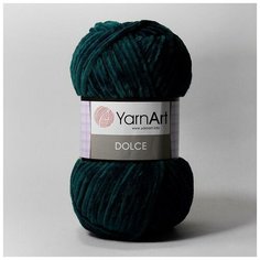 Плюшевая пряжа YarnArt Dolce (Дольче) - 3 мотка 774 темно-зеленый, для вязания игрушек, 100% микрополиэстер 120м/100г