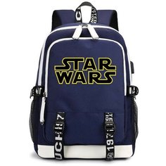 Рюкзак Звёздные войны (Star Wars) синий с USB-портом №3 Noname