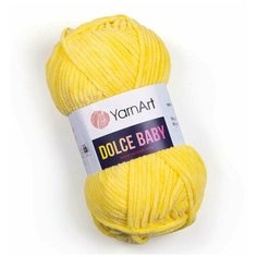 Пряжа для вязания YarnArt Dolce Baby (ЯрнАрт Дольче Беби) - 2 мотка 761 желтый, фантазийная, велюровая для игрушек 100% микрополиэстер 85м/50г