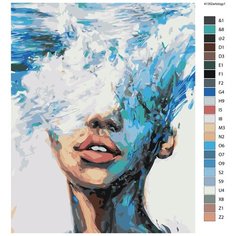 Картина по номерам, 60 x 75, YOAR-41352artology1, девушка, , волна, "Живопись по номерам", набор для раскрашивания, раскраска