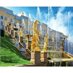 Детский набор для творчества / Алмазная мозаика 40х50 / "Фонтаны Петергофа" Нет бренда