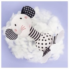 Мягкая игрушка погремушка для новорожденного с прорезывателем "Слоник" Shark Toys