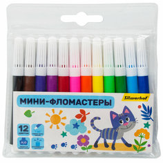 Фломастеры Silwerhof Веселые друзья 8мм 88мм кругый Вентилируемый 12 цветов пакет с европодвесом
