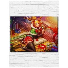 Картина по номерам на холсте игры league of legends, лига легенд, лол, новый год, рождество - 11460 Г 30x40