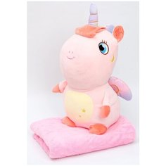 Мягкая игрушка "Единорог", с пледом, цвет розовый Chuzhou Greenery Toys