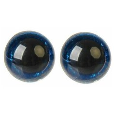 Украшение декоративное для рукоделия, глаза винтовые с заглушками, "Блёстки" 30 шт, синий, 1 набор Школа талантов