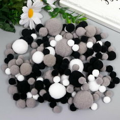 Декор для творчества "Помпончики. Классика" d=1-3 см набор 135 шт Сима ленд