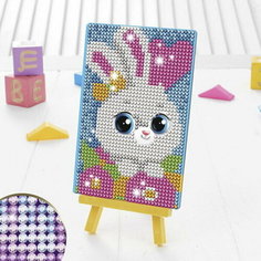 Алмазная мозаика на подставке "Зайка" для детей, 10х15 см Школа талантов