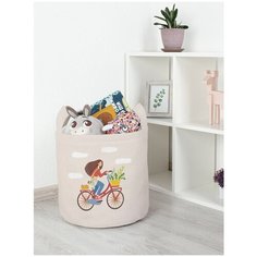 Корзина для игрушек JoyArty "Девушка с покупками" 35x35 см