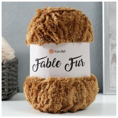 Пряжа "Fable Fur" 100% микрополиэстер 100м/100гр (970 бежевый), 1шт Yarn Art