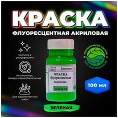 Краска флуоресцентная акриловая "VESTA BRILLIANT" цвет ярко-зеленый 100 мл Веста