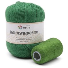 Пряжа Astra Premium Кашемировая, 30 % шерсть, 20 % кашемир, 50 % нейлон, 50 г, 310 м, 1 шт., 458 зеленый