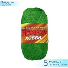 Пряжа Хозяюшка рукодельница "Премиум Хобби" Зеленый, 100% полипропилен, 50гр. 160м. 5шт.