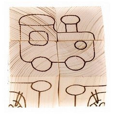 Д187а Пазл-раскраска Веселый паровозик. На 4-х кубиках АНДАНТЕ