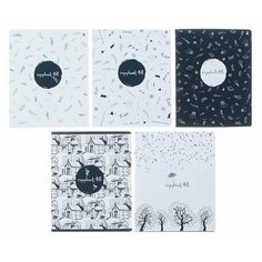 Тетрадь 48 листов в клетку "Контрасты", обложка мелованный картон, ламинация Soft Touch, блок 70 г/м2, микс Альт