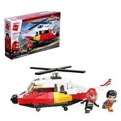 Конструктор Огнеборцы «Вертолет», 2 минифигуры и 91 деталь Qman