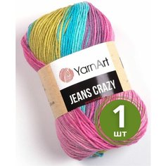 Пряжа YarnArt Jeans Crazy (Джинс Крейзи) - 1 моток 8211 Желтый / розовый / бирюзовый 55% хлопок, 45% полиакрил, 50 г 160 м