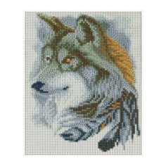 Алмазная мозаика волк холст 25х30 см (размер выкладки 20х25 см) Mazari