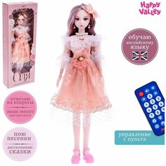 Кукла интерактивная шарнирная Оля в платье, с пультом Denco Store