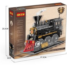 Конструктор Technic техник Ретро поезд на подставке Планета Конструкторов