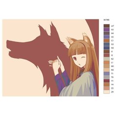 Картина по номерам W-765 "Аниме Волчица и пряности. xоро" 80x100 Brushes Paints