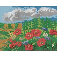 Набор для вышивания чешским бисером Вышивочка Полевые цветы 24х19