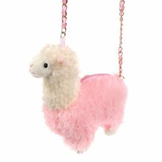 Игрушка-сумка Fluffy Family Лама, 24 см, розовый