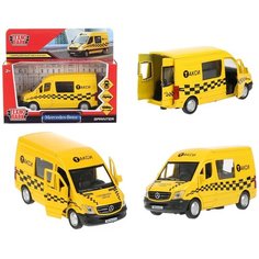 Машина Технопарк "Mercedes-Benz Sprinter Такси" 14 см, открываются двери, инерция (SPRINTERVAN-14TAX-YE)
