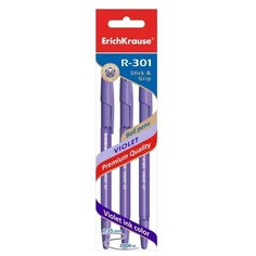 ErichKrause Набор шариковых ручек R-301 Violet Stick&Grip, 0.7 мм (44595), 44595, фиолетовый цвет чернил, 3 шт.