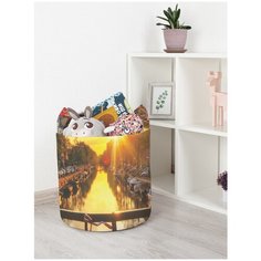 Корзина для игрушек JoyArty "Рассвет на цветущем мосту" 35x35 см