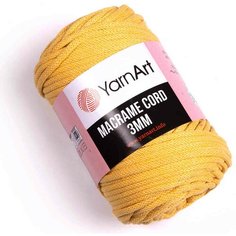 Пряжа YarnArt Macrame cord 3mm желтый (764), 60%хлопок/40%полиэстер/вискоза, 85м, 250г, 1шт