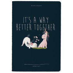 Тетрадь общая BrunoVisconti, А5 (147 х 210 мм), "мечтательный единорог" 40 л, клетка, Арт. 7-40-001/122