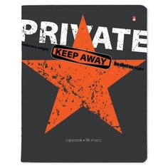 Тетрадь общая А5 96л клетка, скрепка, обл. карт. KEEP AWAY 5диз 7-96-1171 Альт