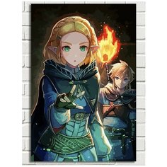 Картина по номерам Игра Легенда Зельды Линк и Зельда - 6230 В 60x40