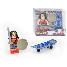 Конструктор мини фигурка чудо женщина с оружием, 8 см Toysa