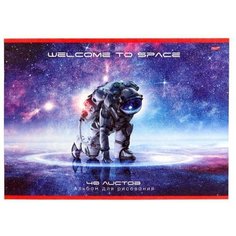 ТМ"Profit"Альбом для рисования А4 40л космонавт (40-5312)скр.обл-офс..бл-офс. Проф Пресс