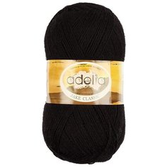 Пряжа ADELIA "JAKE CLASSIC" 75% шерсть, 25% нейлон 5 шт.х100г 410м №02 чёрный