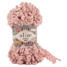 Пряжа Alize Puffy Fine 340 Св.розовый, 100% микрополиэстер, 100г, 14,5м, 5 шт
