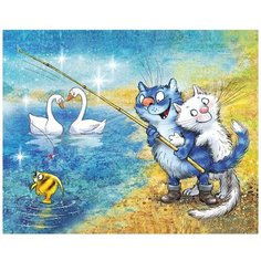 Алмазная мозаика на подрамнике 40х50, Премиум. Фантазеры Цветной