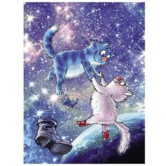 Картина по номерам «Коты в космосе», ME1131 / 30х40 см / ТМ Цветной / Холст на подрамнике / Премиум набор