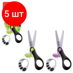 Комплект 5 шт, Ножницы MAPED"Koopy", 130 мм, закругленные, детские, картонная упаковка с европодвесом, 037910