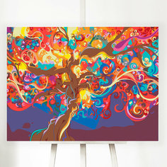 Картина по номерам, холст на подрамнике - Дерево Абстракция - p53980 Природа RED Panda