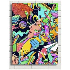 Картина по номерам Хиппи арт (психоделика, девушка, маска) - 8316 В 30x40