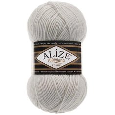 Пряжа Alize Superlana Klasik, 25 % шерсть, 75 % акрил, 100 г, 280 м, 5 шт., 208 светло-серый